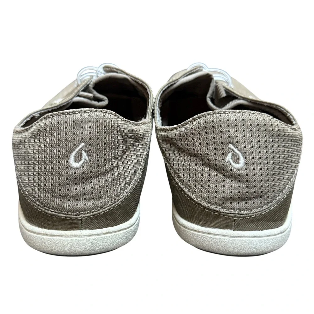 OluKai Shoes Men 10 Grey Nohea Moku Boat Shoe Sneaker Casual Breathable Comfort